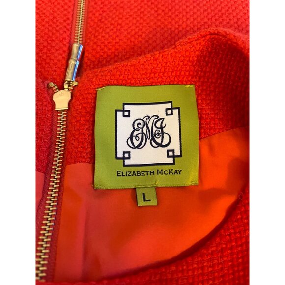 Elizabeth McKay Woven Wool Blend Blouse Detachable Flounce Sleeves Orange LARGE - Picture 5 of 9